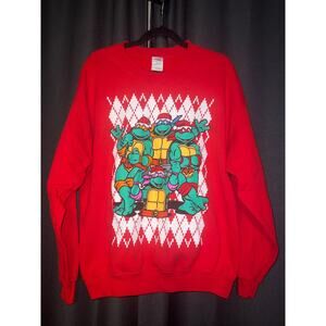 Ugly Christmas Sweater Xmas Sweatshirt Crewneck Size Medium TMNT